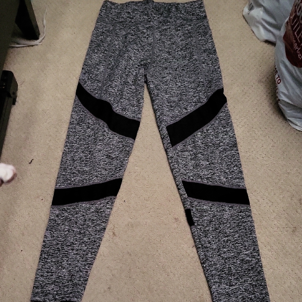 Gray and Black Patterned Leggings
